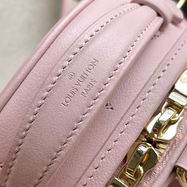 MINI BOITE CHAPEAU 13 IN LIGHT PINK MONOGRAM PERFORATED CALFSKIN