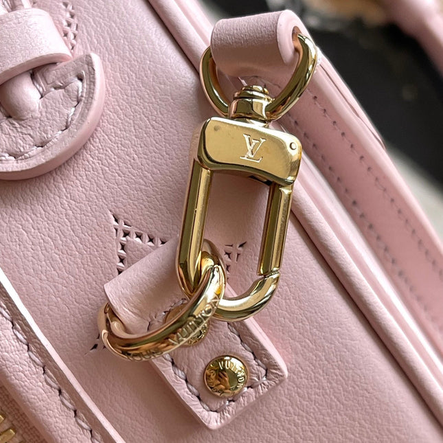 MINI BOITE CHAPEAU 13 IN LIGHT PINK MONOGRAM PERFORATED CALFSKIN