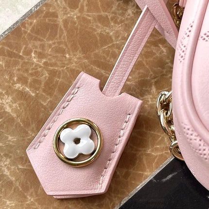 WALLET ON CHAIN IVY 23 IN LIGHT PINK MONOGRAM PERFORATED CALFSKIN GOLD HARDWARE