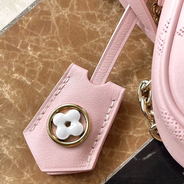 WALLET ON CHAIN IVY 23 IN LIGHT PINK MONOGRAM PERFORATED CALFSKIN GOLD HARDWARE