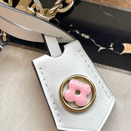 WALLET ON CHAIN IVY 23 IN WHITE MONOGRAM PERFORATED CALFSKIN GOLD HARDWARE