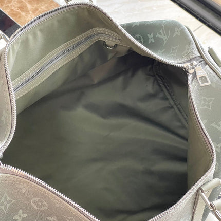KEEPALL BANDOULIÈRE 45 IN GRAY MONOGRAM GRADIENT CANVAS