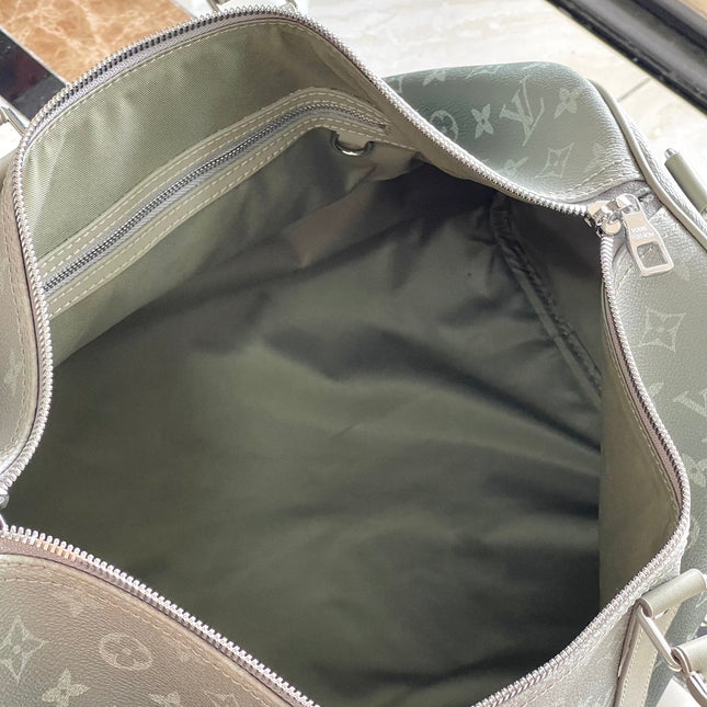KEEPALL BANDOULIÈRE 45 IN GRAY MONOGRAM GRADIENT CANVAS