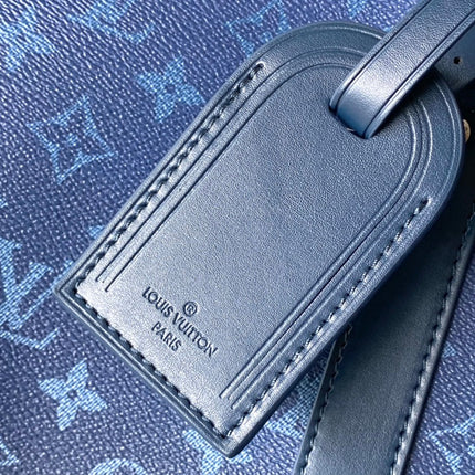 KEEPALL BANDOULIÈRE 55 IN NAVY GREEN MONOGRAM GRADIENT CANVAS