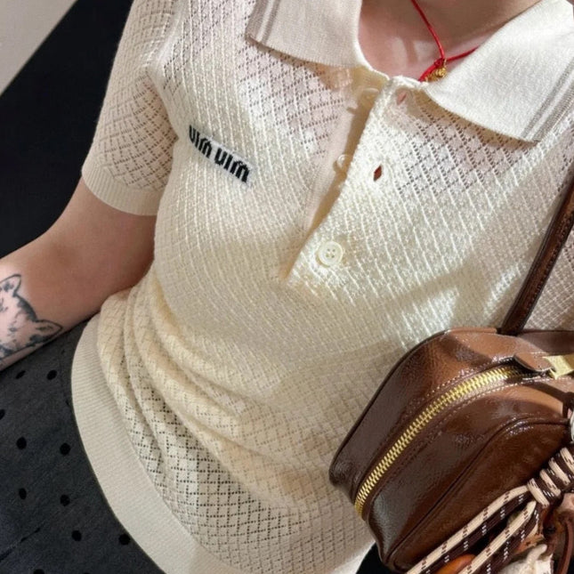 MIUMIU KNITTED POLO SHIRT STYLE 325
