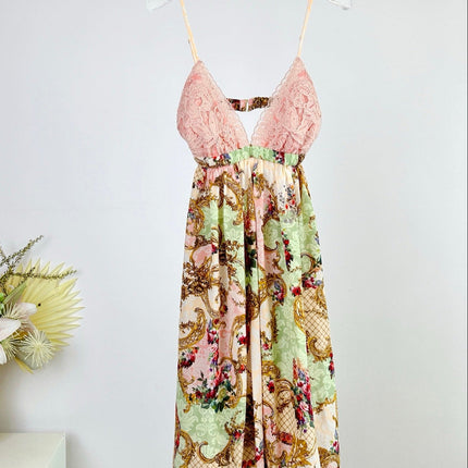 CAMILLA PRINTED SILK V-NECK MINI DRESS 270306