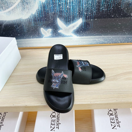 SLIDES SANDAL IN BLACK TPU WITH 3D FANTASY ANIMAL STRAP