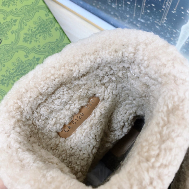 HORSEBIT ANKLE BOOTS WITH MERINO TRIM IN BLACK VELVET AND CALFSKIN