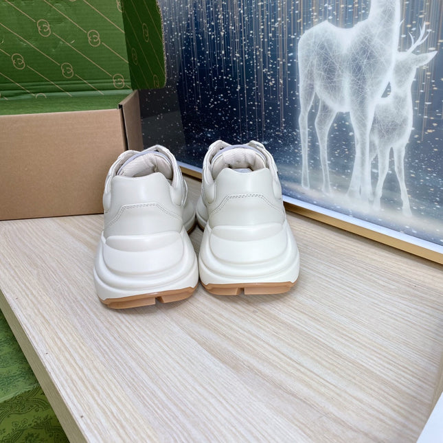 GG COUPLE TRAINER WHITE CALFSKIN WITH ICON 25