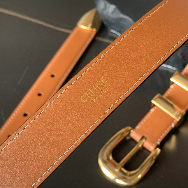 Medium Western Belt 25mm In Brown Calfskin Ghw