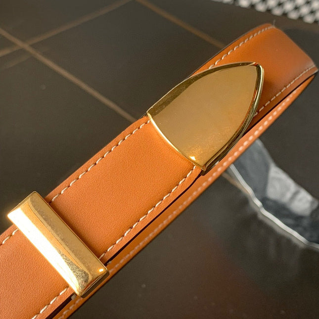 Medium Western Belt 25mm In Brown Calfskin Ghw
