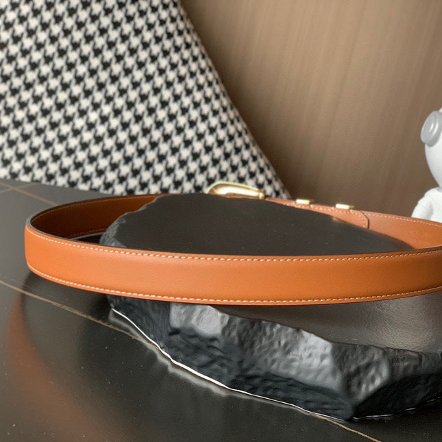 Medium Western Belt 25mm In Brown Calfskin Ghw