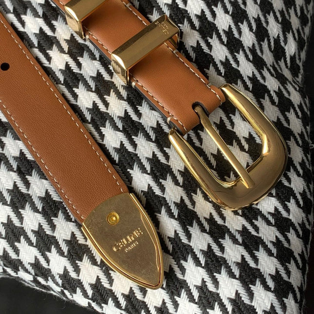 Medium Western Belt 25mm In Brown Calfskin Ghw