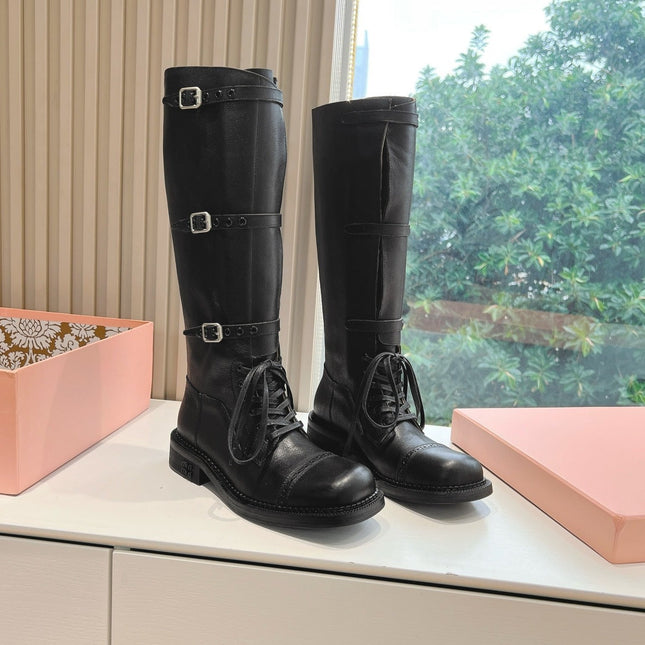 Army Boots Black Color Cowhide