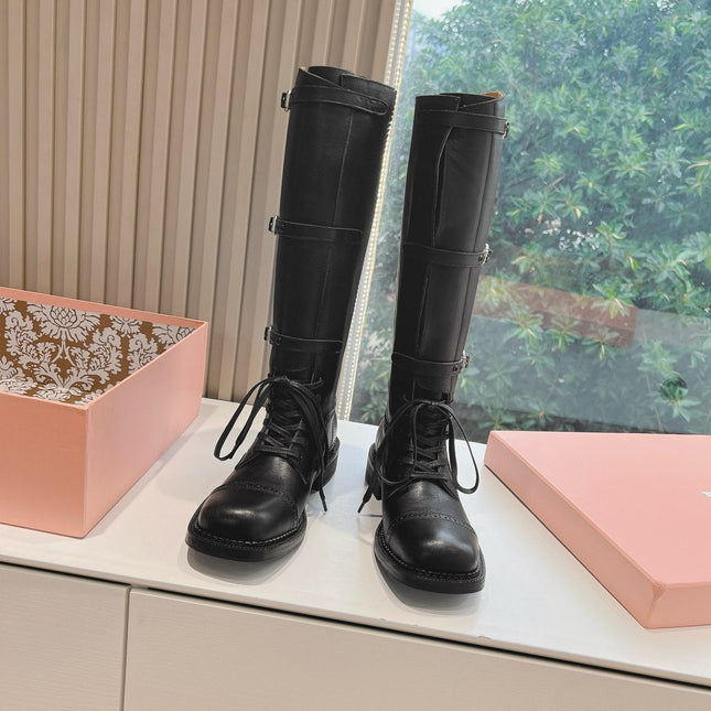 Army Boots Black Color Cowhide