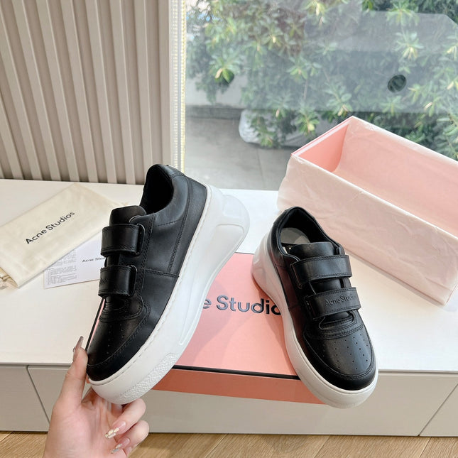 ACNE STUDIO SNEAKER IN BLACK LAMBSKIN
