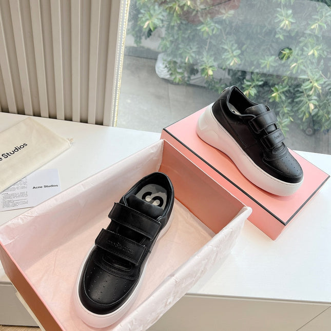 ACNE STUDIO SNEAKER IN BLACK LAMBSKIN