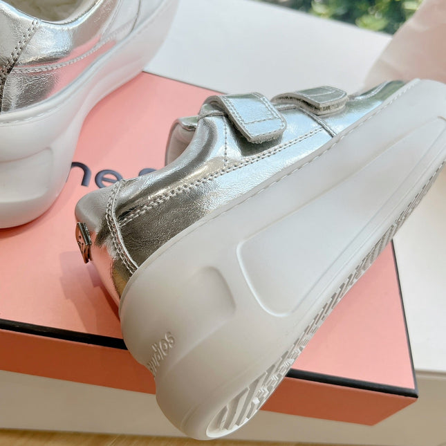 ACNE STUDIO SNEAKER IN SILVER LAMBSKIN