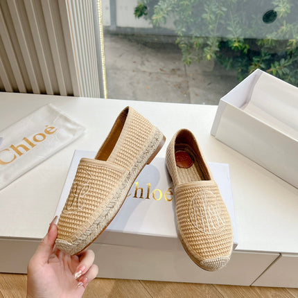 WOVEN LOAFER IN TAN BEIGE RAFFIA