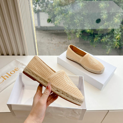 WOVEN LOAFER IN TAN BEIGE RAFFIA