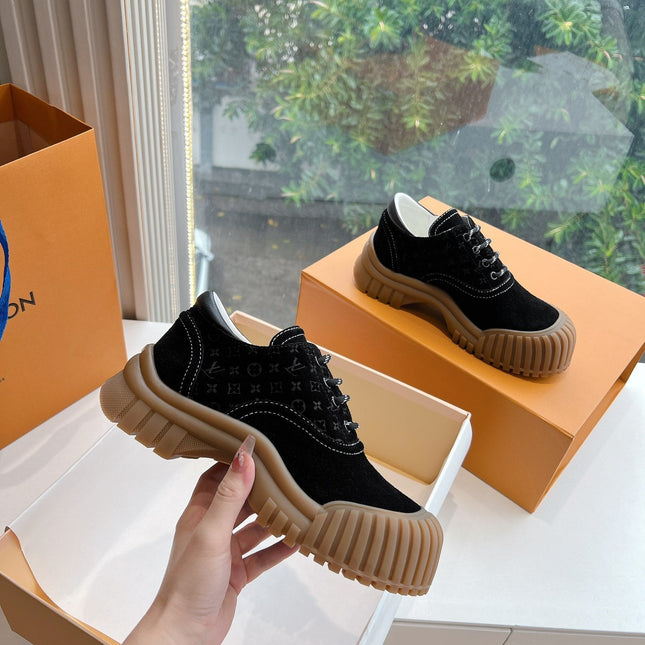 LV ARCHLIGHT SKATE SNEAKER IN BLACK EMBOSSED SUEDE