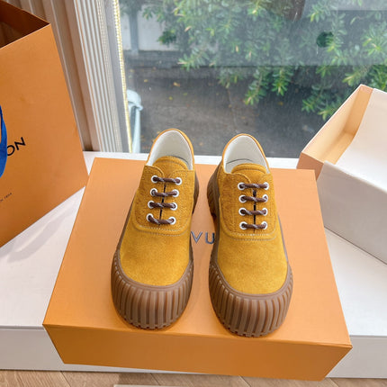 LV ARCHLIGHT SKATE SNEAKER IN HARVEST GOLD EMBOSSED SUEDE
