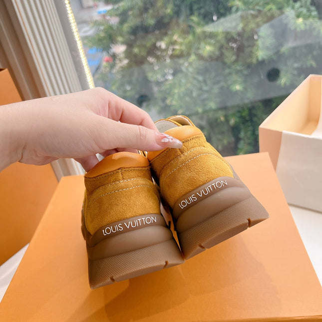 LV ARCHLIGHT SKATE SNEAKER IN HARVEST GOLD EMBOSSED SUEDE