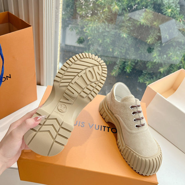 LV ARCHLIGHT SKATE SNEAKER IN PALE BROWN EMBOSSED SUEDE