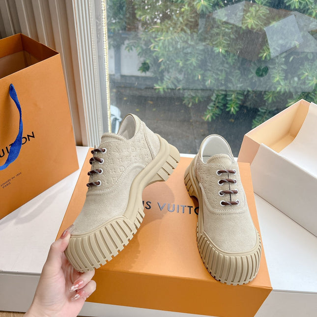 LV ARCHLIGHT SKATE SNEAKER IN PALE BROWN EMBOSSED SUEDE