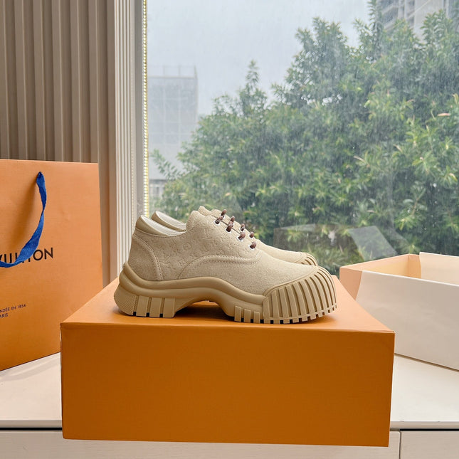 LV ARCHLIGHT SKATE SNEAKER IN PALE BROWN EMBOSSED SUEDE