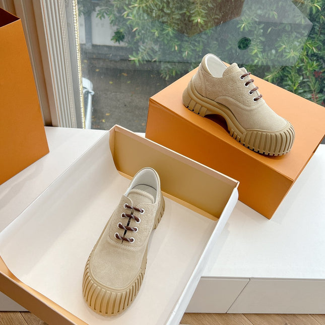 LV ARCHLIGHT SKATE SNEAKER IN PALE BROWN EMBOSSED SUEDE