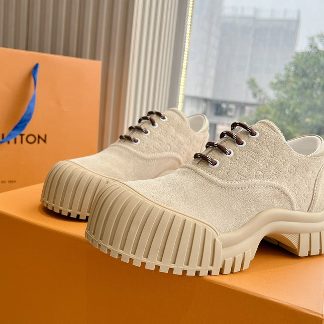 LV ARCHLIGHT SKATE SNEAKER IN PALE BROWN EMBOSSED SUEDE
