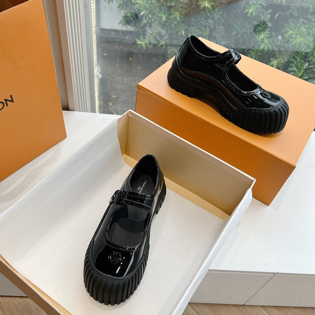 RUBY FLAT MARY JANE IN BLACK PATENT CALFSKIN