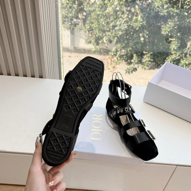 PUNK BALLET FLAT IN BLACK SUEDE AND CALFSKIN