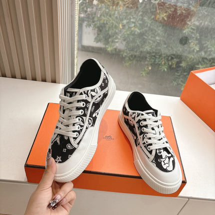 GET SNEAKER IN BLACK MIX WHITE MAXI CANVAS AND CALFSKIN