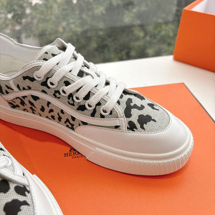 GET SNEAKER IN BLACK MIX PALE GRAY MAXI CANVAS AND CALFSKIN