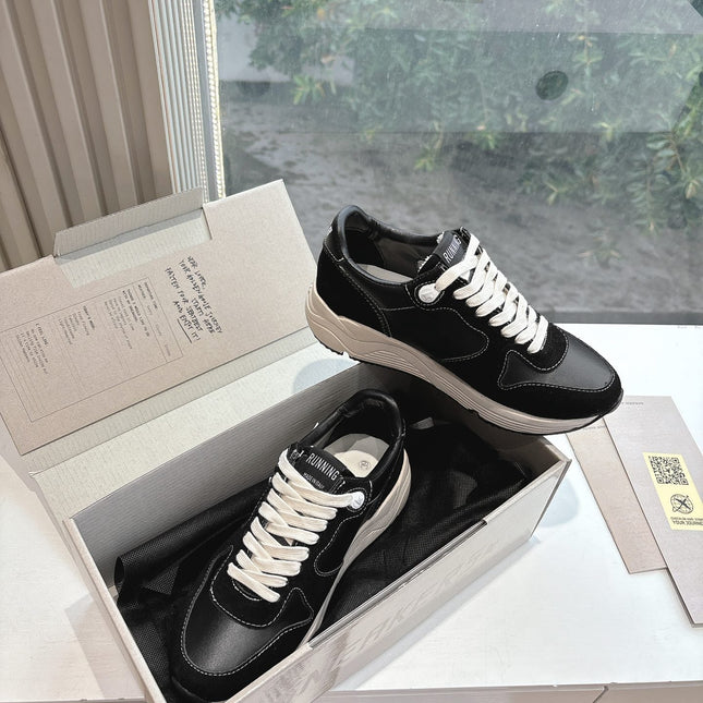 RUNNING SOLE SNEAKERS IN BLACK SUEDE AND CALFSKIN WHITE STAR