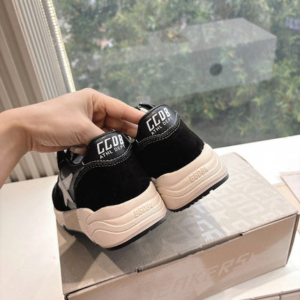 RUNNING SOLE SNEAKERS IN BLACK SUEDE AND CALFSKIN WHITE STAR