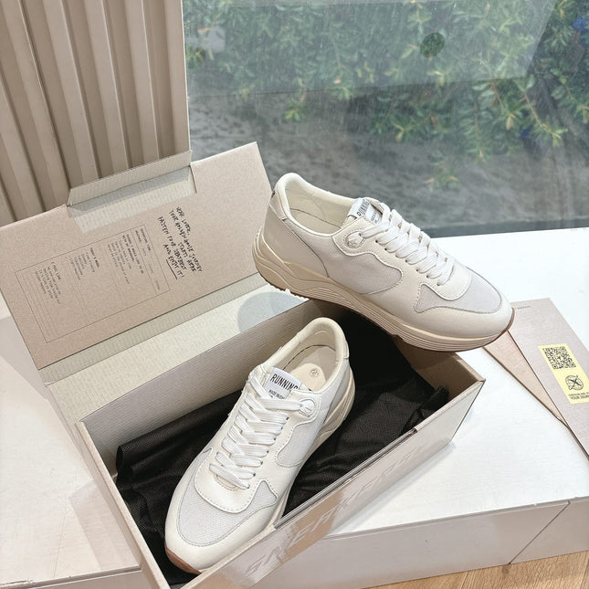 RUNNING SOLE SNEAKERS IN WHITE MESH AND CALFSKIN