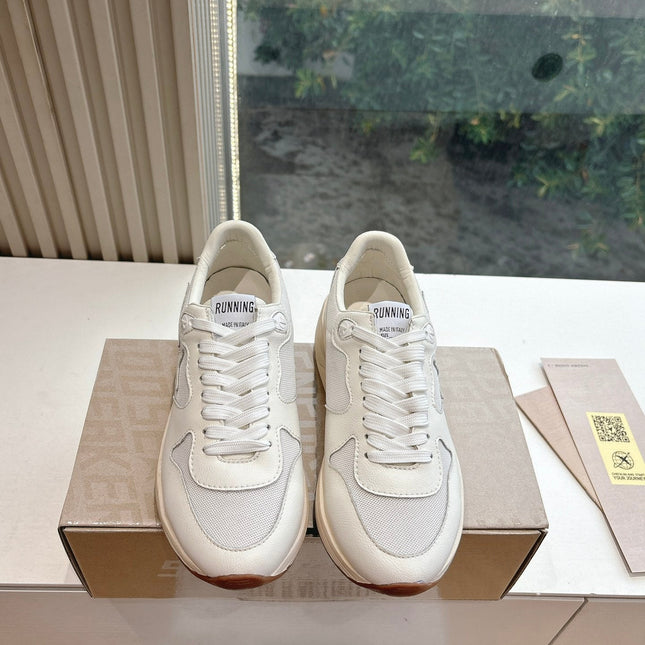 RUNNING SOLE SNEAKERS IN WHITE MESH AND CALFSKIN