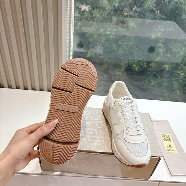 RUNNING SOLE SNEAKERS IN WHITE MESH AND CALFSKIN