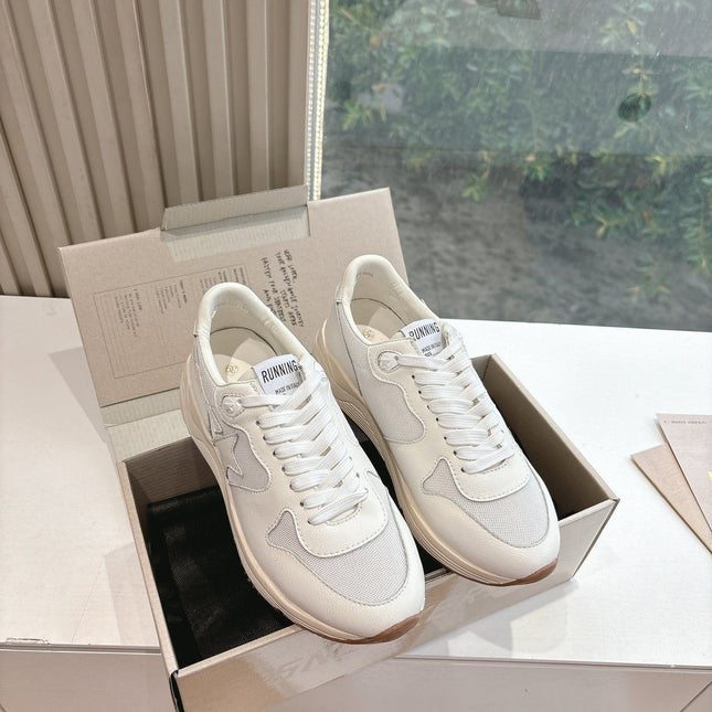 RUNNING SOLE SNEAKERS IN WHITE MESH AND CALFSKIN