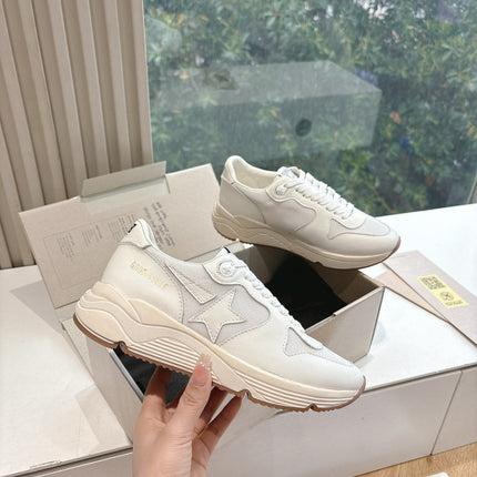 RUNNING SOLE SNEAKERS IN WHITE MESH AND CALFSKIN