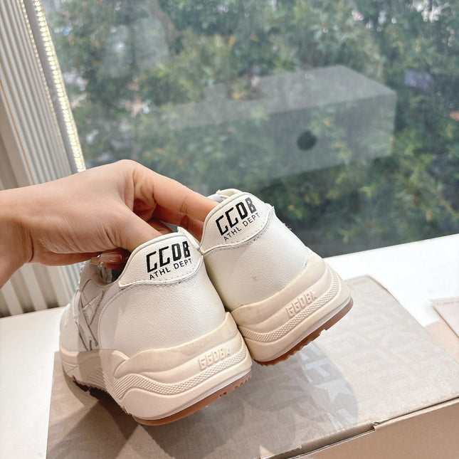 RUNNING SOLE SNEAKERS IN WHITE MESH AND CALFSKIN