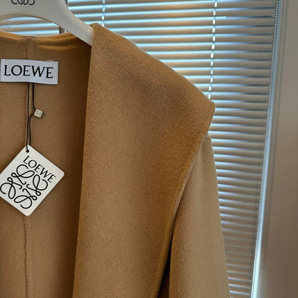 Loewe Coat Khaki Brown Cashmere