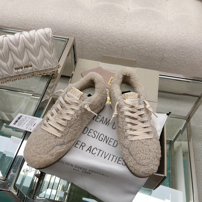 BALL STAR SNEAKERS WITH WHITE STAR IN BEIGE WOOL