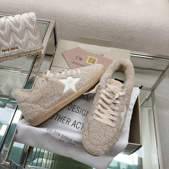 BALL STAR SNEAKERS WITH WHITE STAR IN BEIGE WOOL