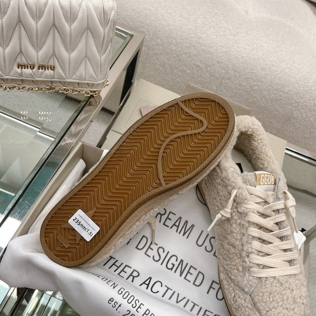 BALL STAR SNEAKERS WITH WHITE STAR IN BEIGE WOOL