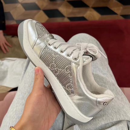 GG SCREENER SNEAKER SILVER CALFSKIN UNIQUE