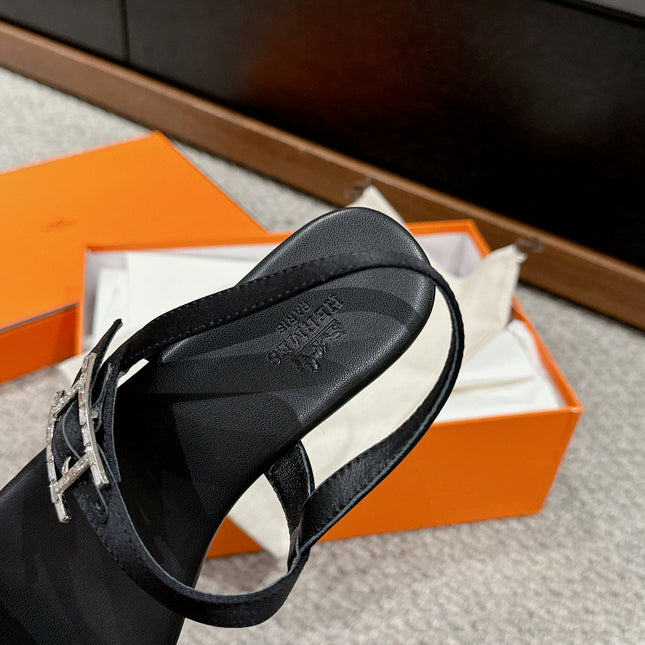 BUCKLE SANDAL BLACK CALFSKIN